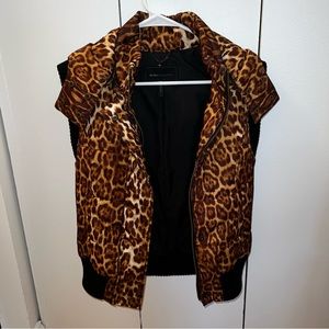 BCBG Maxazria leopard PufferVest